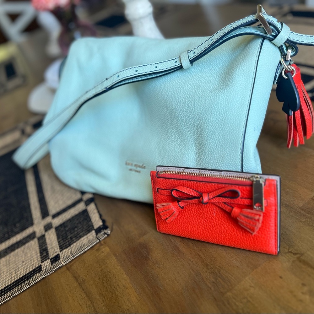 Kate Spade Purse and small matching wallet in pebble leather
